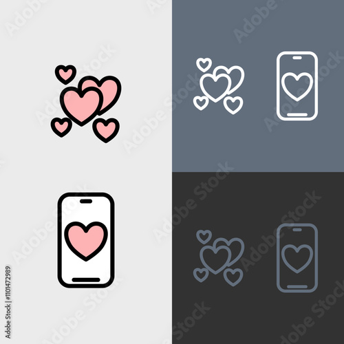 Love bubble and dating application - clean and modern valentines day icon.