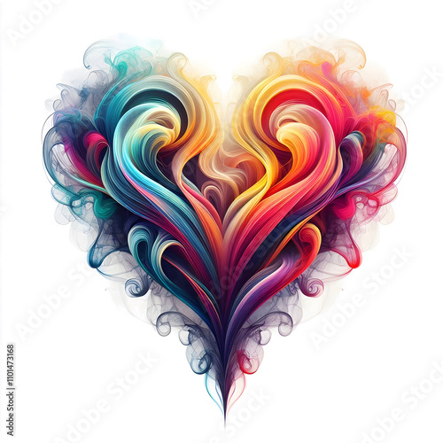 Abstract Heart Shape Smoke Illustration