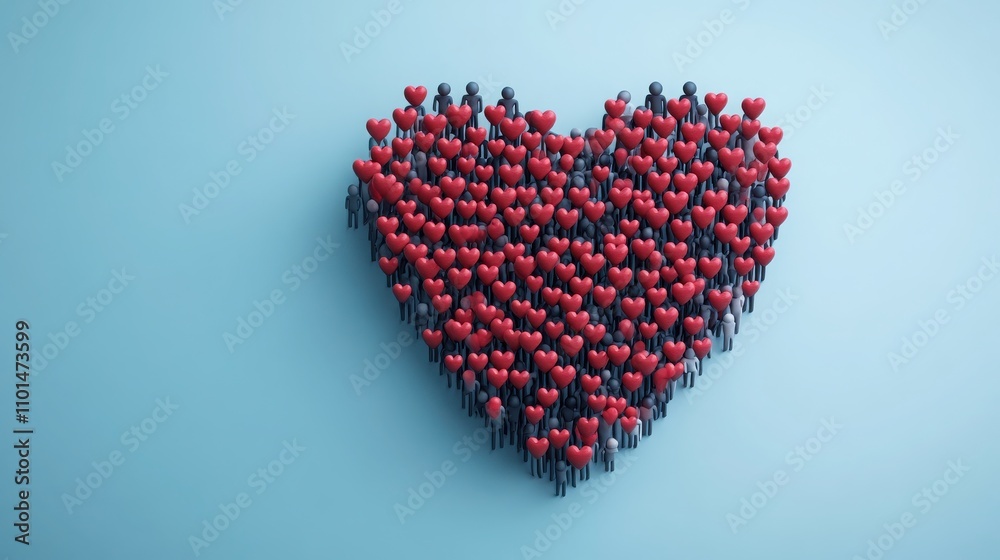 A collective image of diverse figures forming a heart shape, symbolizing unity, love, and togetherness in modern society. A collective image of diverse figures forming a heart shape, symbolizing unity, love, and togetherness in modern society.