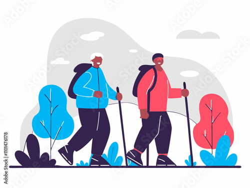 Hiking: Seniors Enjoying Outdoor Activity