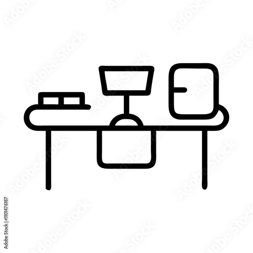 Desk organizer icon for office storage and tidiness