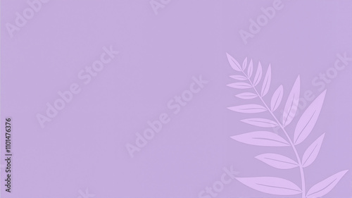 Purple leaf illustration on a soft lavender background photo