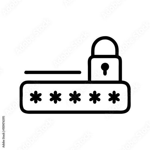 Password lock icon for secure access