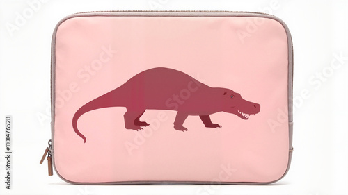 Laptop sleeve with lizard design in pastel tones photo