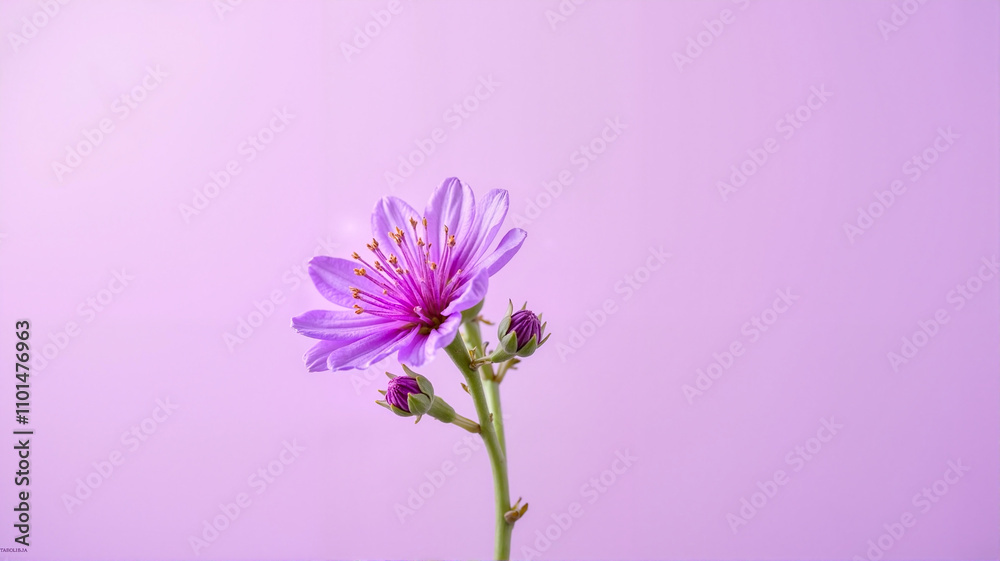 Obraz premium Purple wildflower on a lavender background