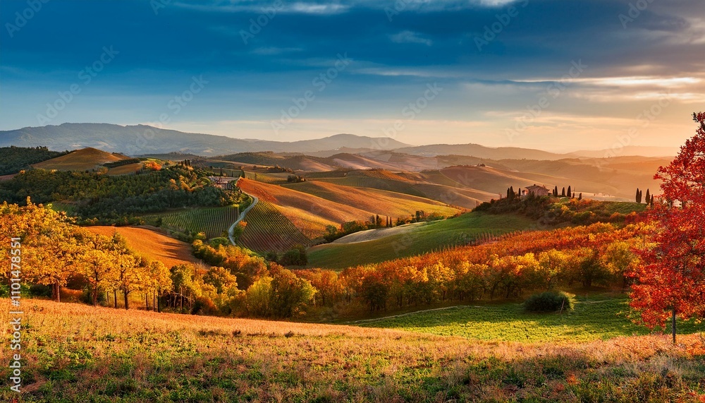 custom made wallpaper toronto digitalStunning Autumn Landscape in the Tuscan Hills of Maremma