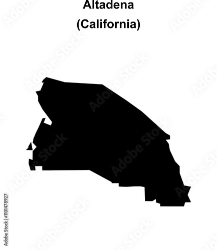 Altadena (California) blank outline map