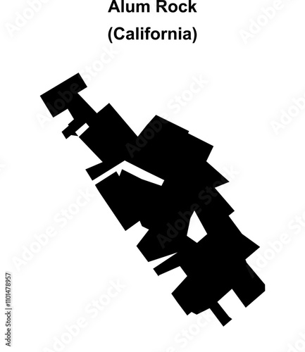 Alum Rock (California) blank outline map