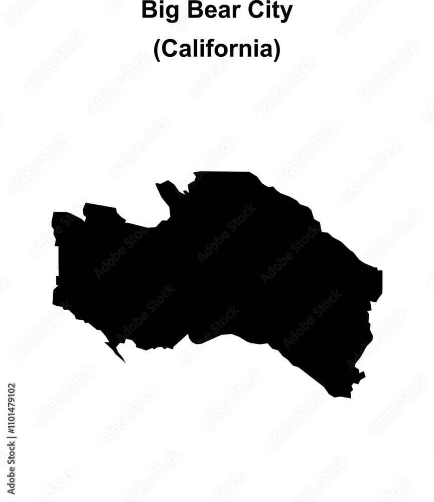 Fototapeta premium Big Bear City (California) blank outline map