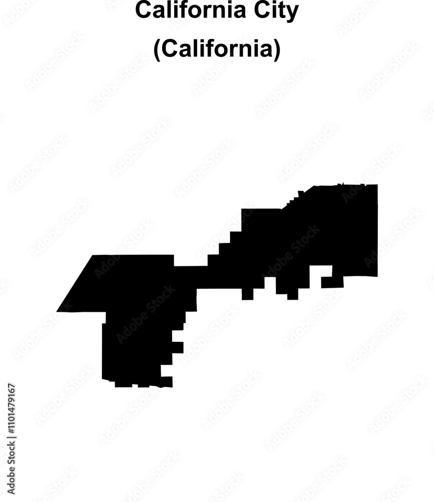 California City (California) blank outline map