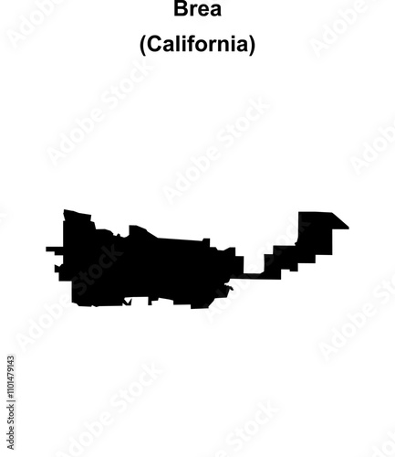 Brea (California) blank outline map