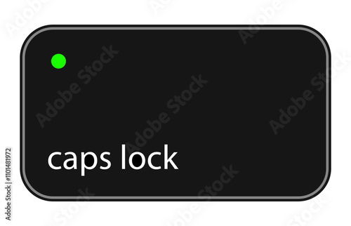 Caps Lock , button green vector image