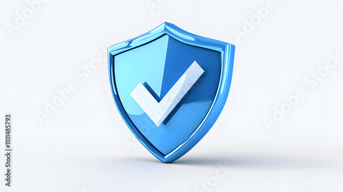 Free Download cartoon 3d Icon safety shield check mark perspective . Blue symbol security safety icon. Checkmark in minimalistic style. 3d vector illustration. white background	 - GFXLoad