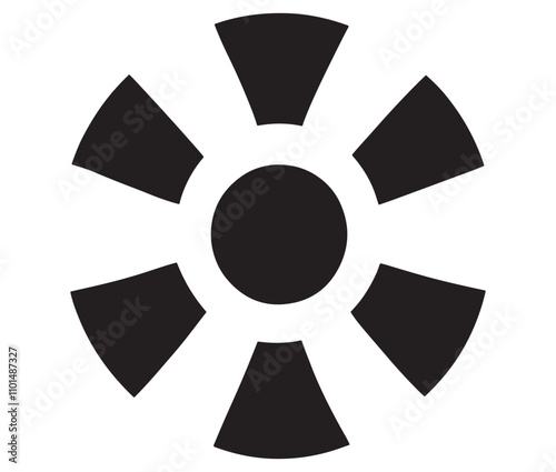 Silhouette radiation symbol on white background, nuclear power button icon