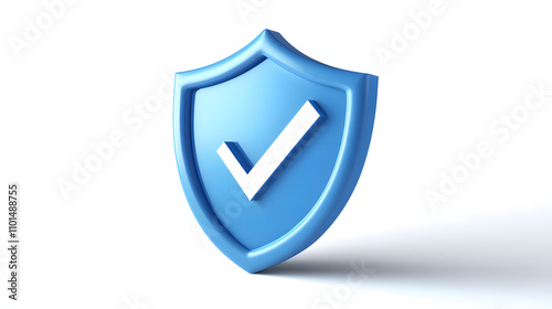 Free Download cartoon 3d Icon safety shield check mark perspective . Blue symbol security safety icon. Checkmark in minimalistic style. 3d vector illustration. white background	 - GFXLoad