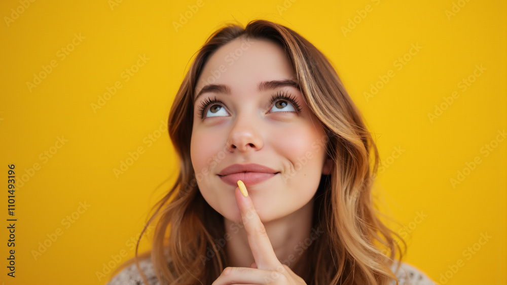 Enchanting Young Woman Gazing Upward: Perfect for Black Friday Ads, Seasonal Campaigns, and Retail Promotions Enchanting Young Woman Gazing Upward: Perfect for Black Friday Ads, Seasonal Campaigns, and Retail Promotions