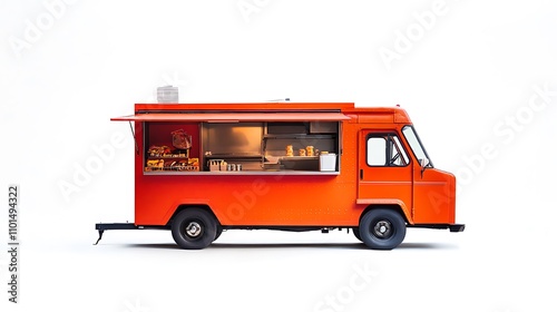 food truck on white background 