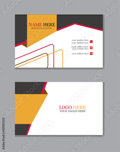 Duble sided business card horizontal template simple vector design