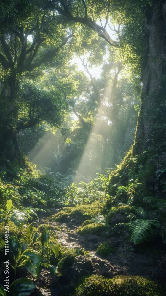 Sunlight Through Old Jungle Canopy Sunlight Through Old Jungle Canopy
