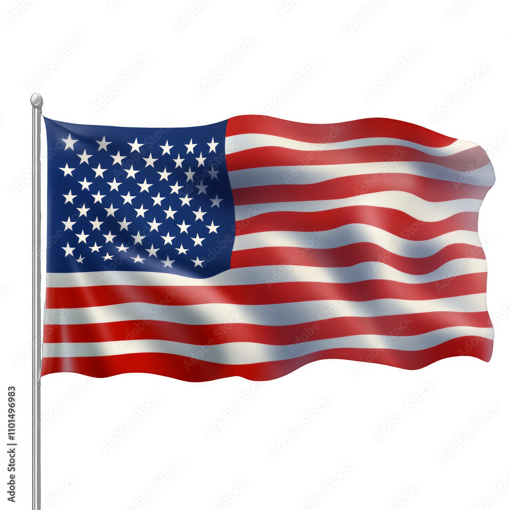 A large American flag with stars and stripes A large American flag with stars and stripes