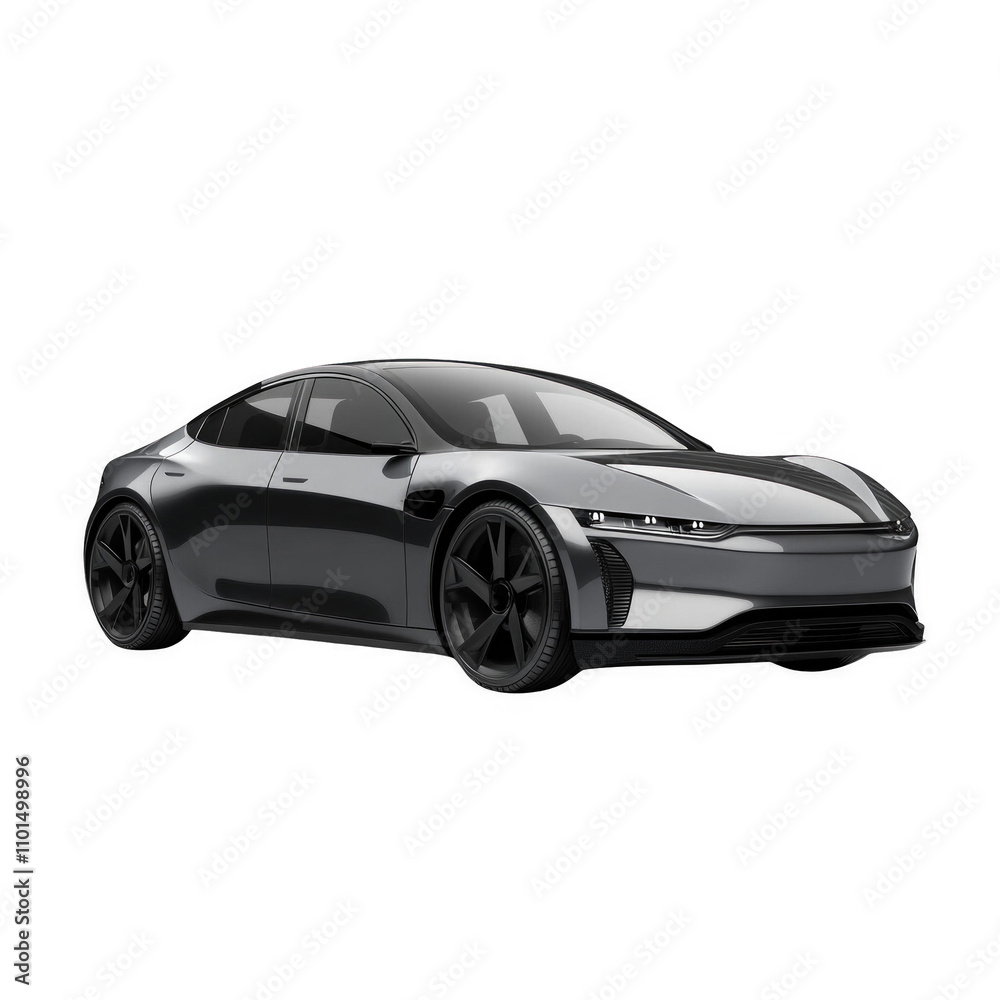 Fototapeta premium A black car with a white background