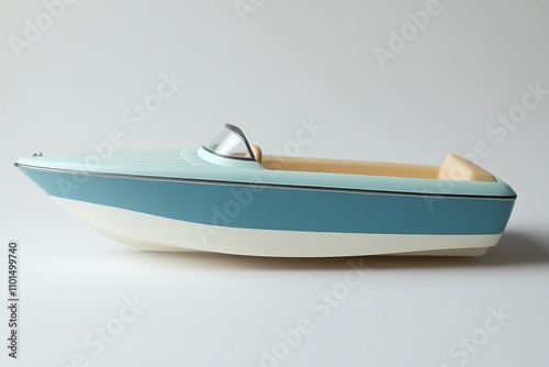 Elegant Speedboat Model on Plain White Background