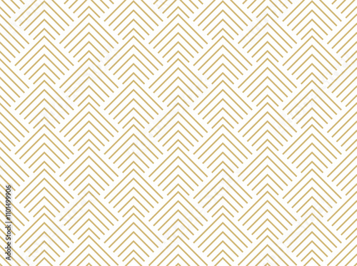 Art deco style geometric shapes gold seamless pattern. Vector illustration.