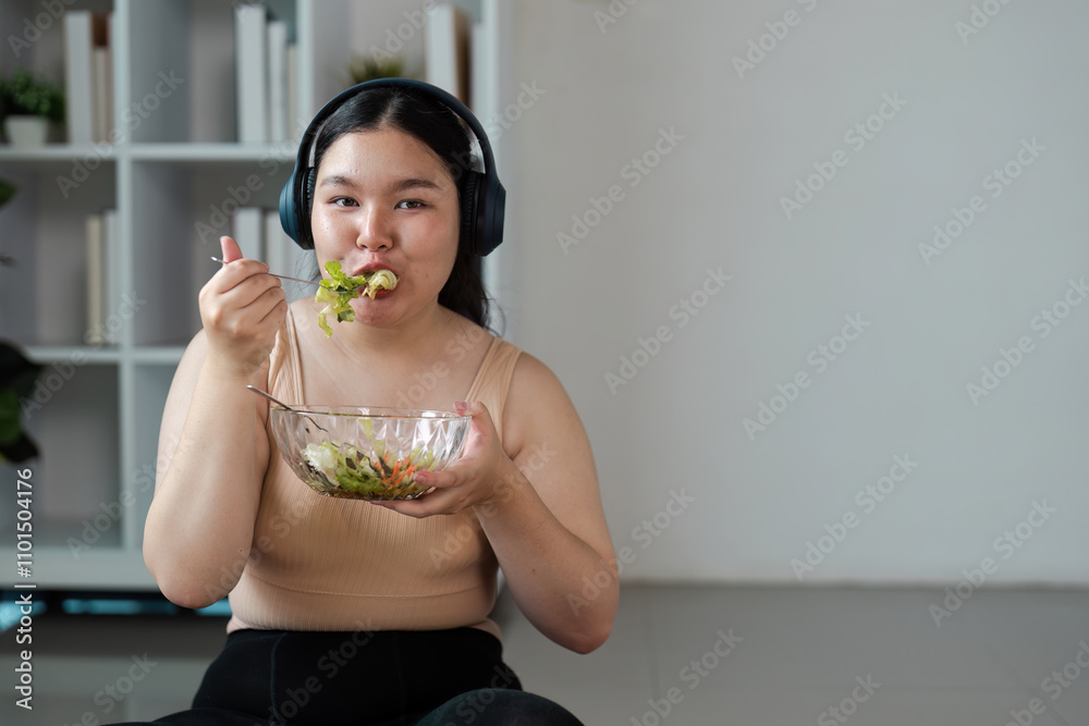 Young Woman Embracing Wellness with Healthy Eating and Mindful Lifestyle Choices Young Woman Embracing Wellness with Healthy Eating and Mindful Lifestyle Choices
