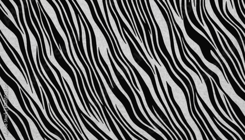 Black and white Striped wrinkled zebra fabric cloth background. Generative AI.