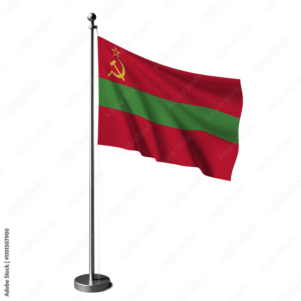 Transnistria flag 4 isolated, table flag Transnistria flag 4 isolated, table flag