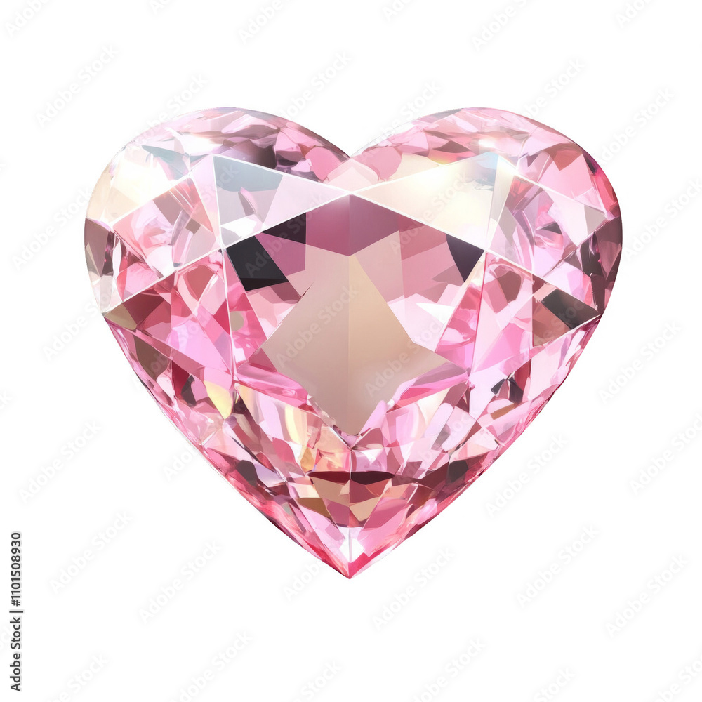 Fototapeta premium A pink diamond shaped like a heart