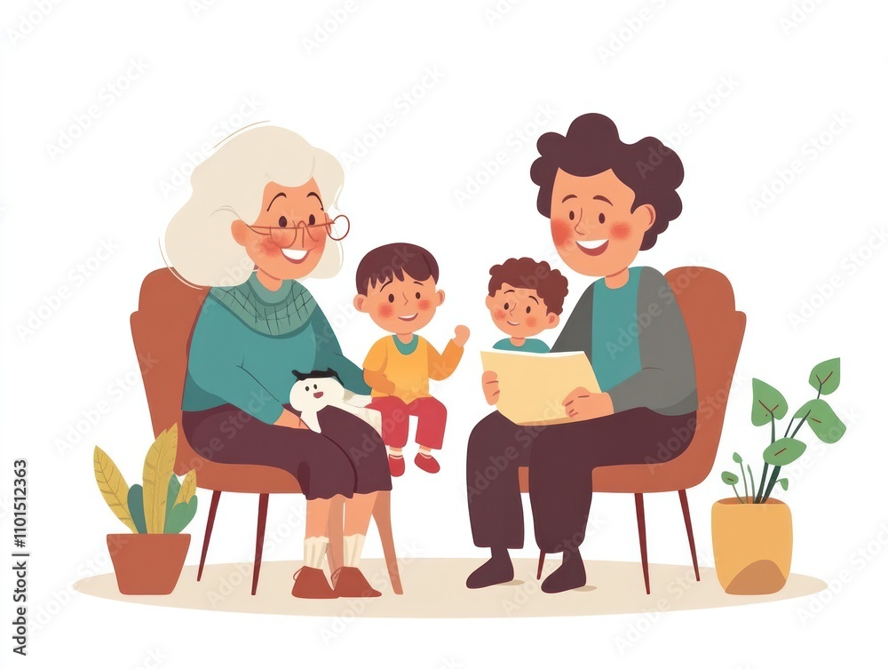 Grandparents spending quality time and bonding with grandchildren Grandparents spending quality time and bonding with grandchildren