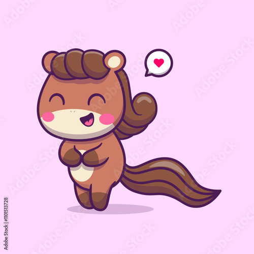 Cute Horse Dancing Cartoon Vector Icon Illustration. Animal 
Nature Icon Concept Isolated Premium Vector. Flat Cartoon 
Style 