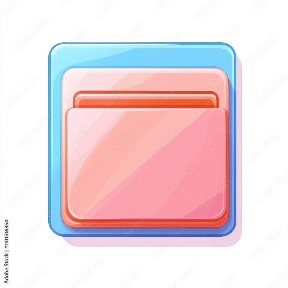 Colorful geometric icon featuring stacked cards in a modern design, ideal for illustrating digital organization, planning, or creative technology concepts in your project. Colorful geometric icon featuring stacked cards in a modern design, ideal for illustrating digital organization, planning, or creative technology concepts in your project.