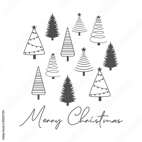 Merry Christmas quote. Vector holiday illustration. Season greeting. Happy New Year and Merry Christmas.