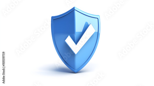 Free Download cartoon 3d Icon safety shield check mark perspective . Blue symbol security safety icon. Checkmark in minimalistic style. 3d vector illustration. white background	 - GFXLoad