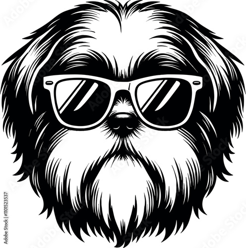 Lhasa Apso Vector Black Silhouette Cricut Design for T-Shirt