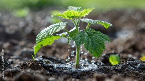 Plant Guttation: Excess water is expelled from a plant’s leaf margins due to root pressure, typically observed during nighttime or in high humidity conditions.
 photo