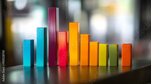 Uncertain Market Trends:Colorful Bar Graph Illustrating Stock Market Volatility