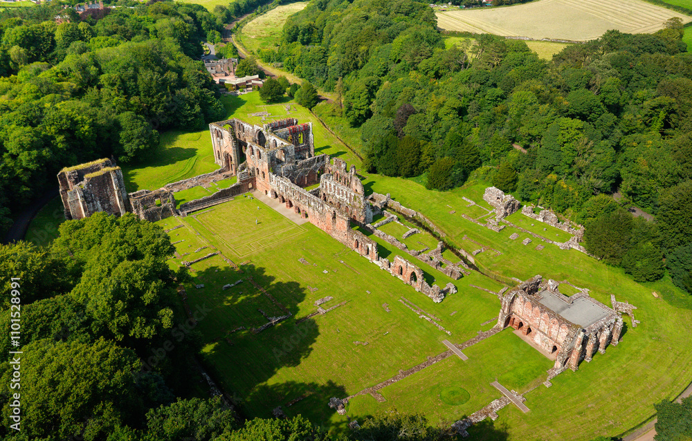 Furness Abbey, Cumbria. Founded 1123 as Order of Savigny. Cistercian from 1147. Visible ruins mainly 12th 13th C. Gothic style in local red sandstone