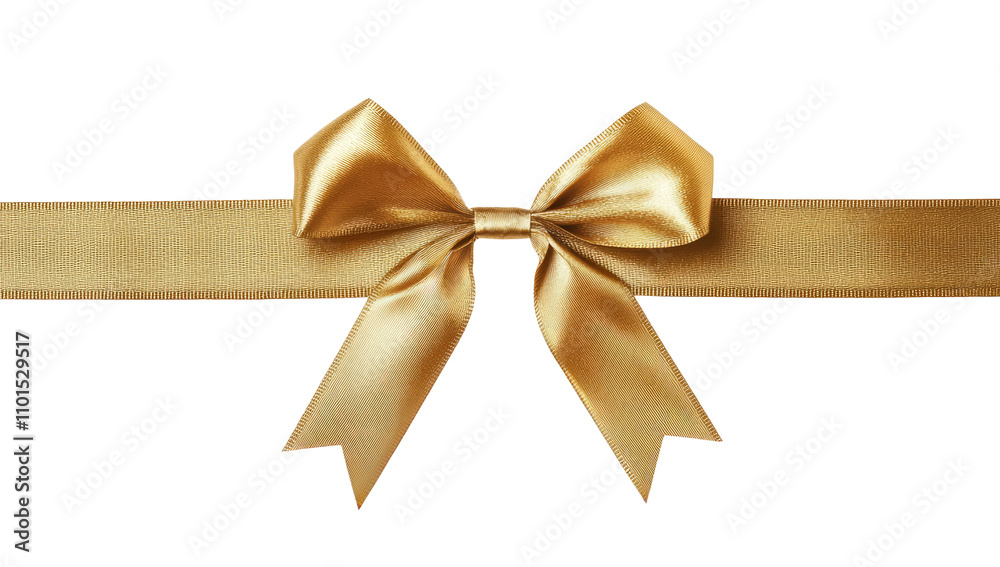 golden silk ribbon bow isolated on white or transparent golden silk ribbon bow isolated on white or transparent