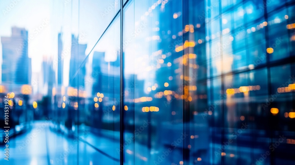 Abstract Cityscape Reflected in Glass Facade Abstract Cityscape Reflected in Glass Facade