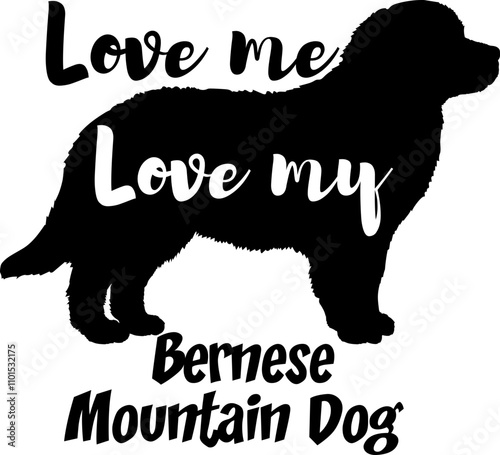 Bernese Mountain Dog.svg dog silhouette, dog, dog breeds, logo, vector, love me love my dog, silhouette, i love my dog, animal, illustration, icon, sign, design, black, symbol, pet, love 