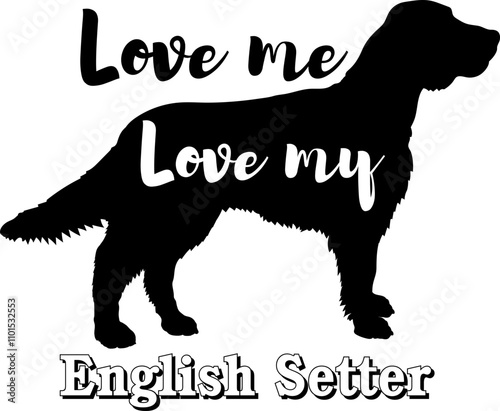 English Setter.svg dog silhouette, dog, dog breeds, logo, vector, love me love my dog, silhouette, i love my dog, animal, illustration, icon, sign, design, black, symbol, pet, love 