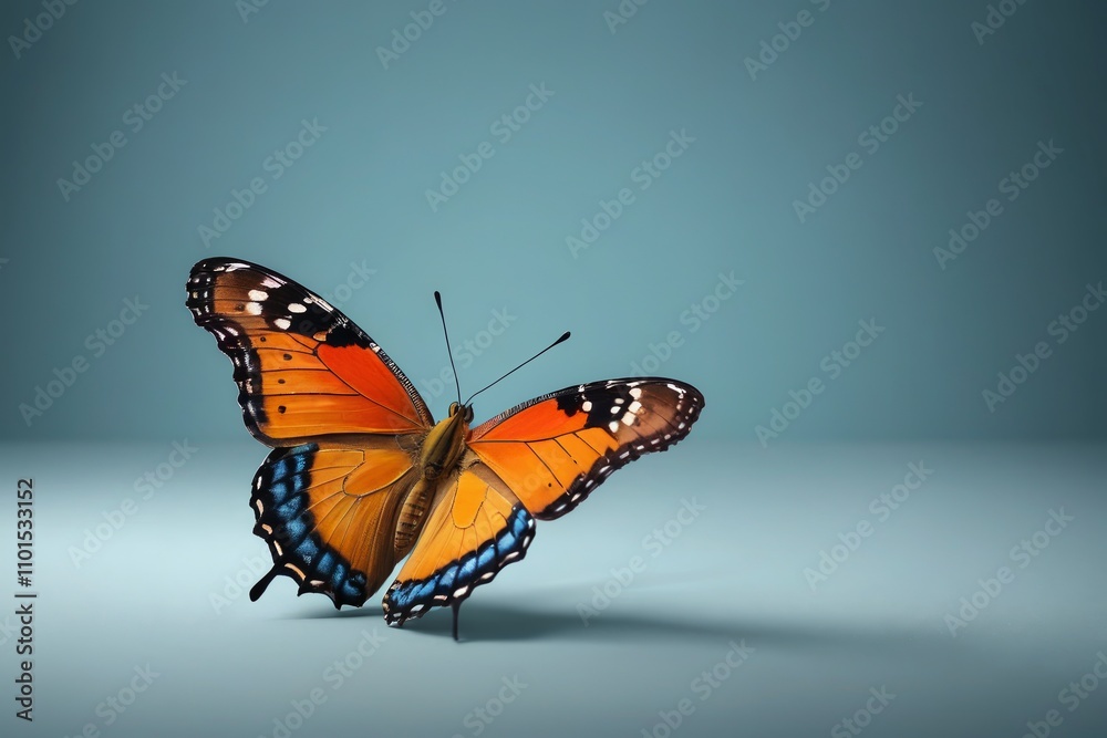 Fototapeta premium there is a butterfly that is sitting on the ground