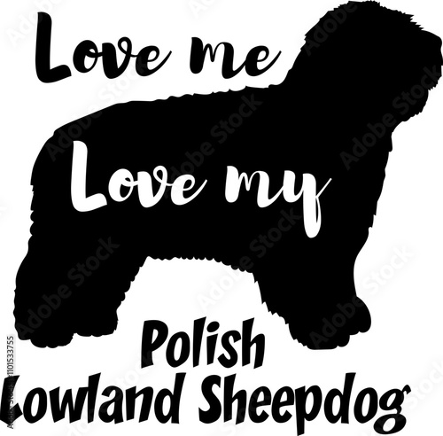 Polish Lowland Sheepdog.svg dog silhouette, dog, dog breeds, logo, vector, love me love my dog, silhouette, i love my dog, animal, illustration, icon, sign, design, black, symbol, pet, love 