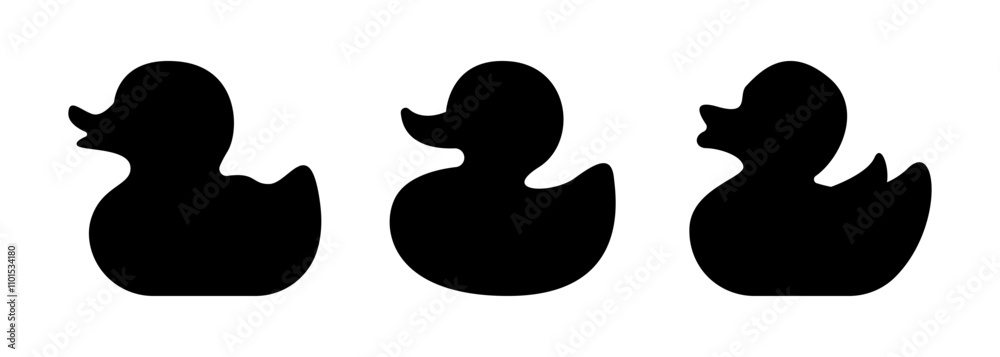Rubber duck silhouette on white background. Duck toy silhouette icon design vector illustration Rubber duck silhouette on white background. Duck toy silhouette icon design vector illustration