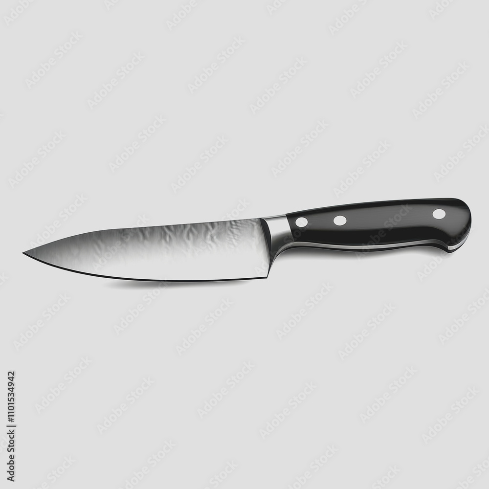 Professional kitchen knife isolated on white background, showcasing sleek design, sharp blade, and comfortable grip, ideal for culinary use and gourmet chefs. Professional kitchen knife isolated on white background, showcasing sleek design, sharp blade, and comfortable grip, ideal for culinary use and gourmet chefs.