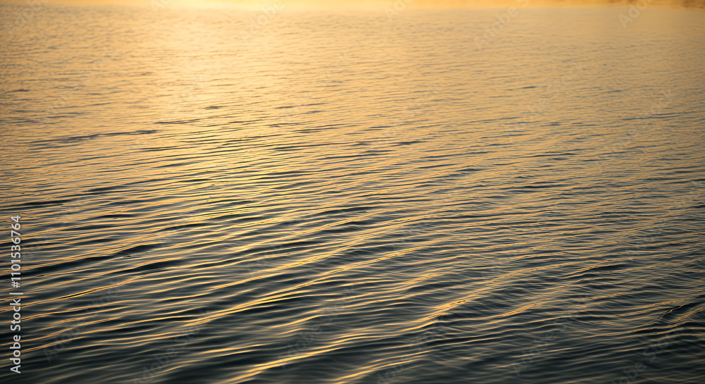 Golden Hour Water Surface Texture: Calm Lake at Sunset with Ripples and Reflections Golden Hour Water Surface Texture: Calm Lake at Sunset with Ripples and Reflections