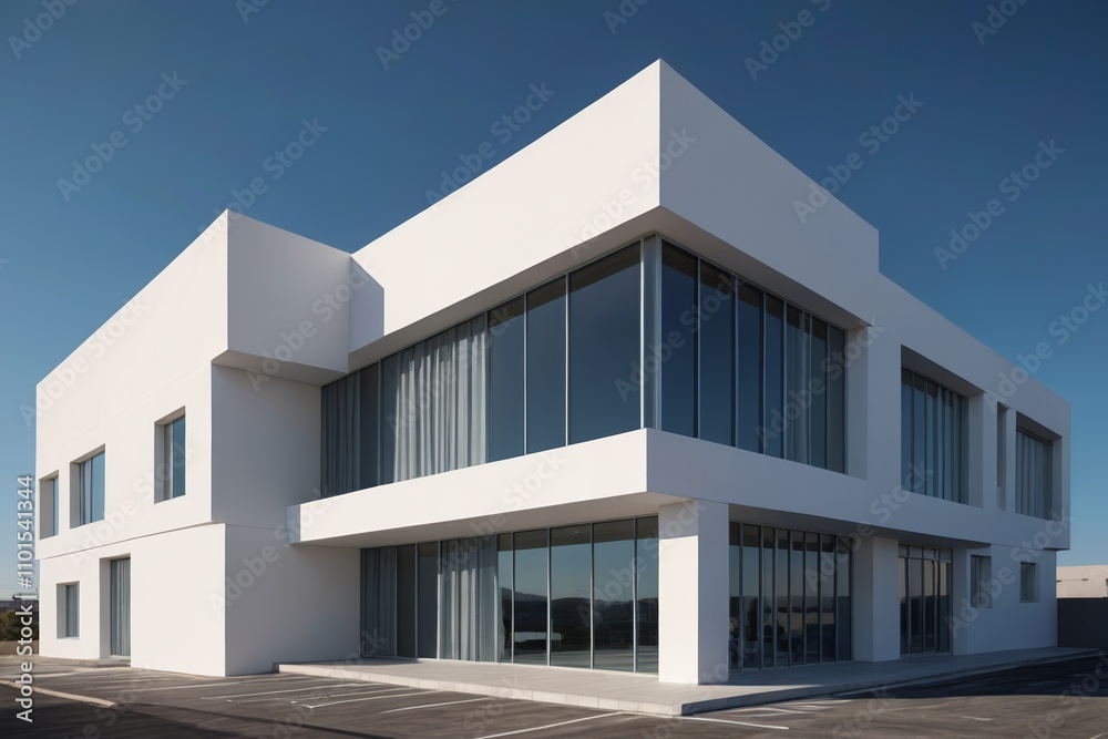 arafed white building with a lot of windows and a parking lot arafed white building with a lot of windows and a parking lot